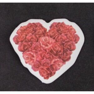10/$10 Rose Roses Heart Valentine's Day Sticker 1.38" x 1.5" (AC)